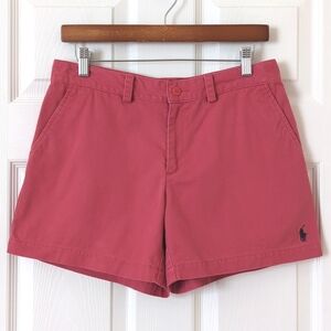 Ralph Lauren Sport Y2K Vintage Mid Rise Relaxed Fit Twill Shorts Faded Red 4